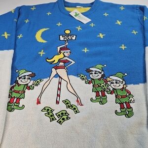 Costume Agent Funny Stripper At North Pole Ugly Christmas Sweater XXX-Large NWT